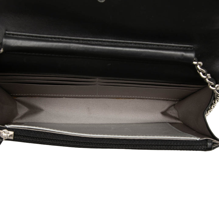 Chanel CC embossé Camellia Wallet on Chain Cuir d'agneau Noir – vue 4 – GABY PARIS