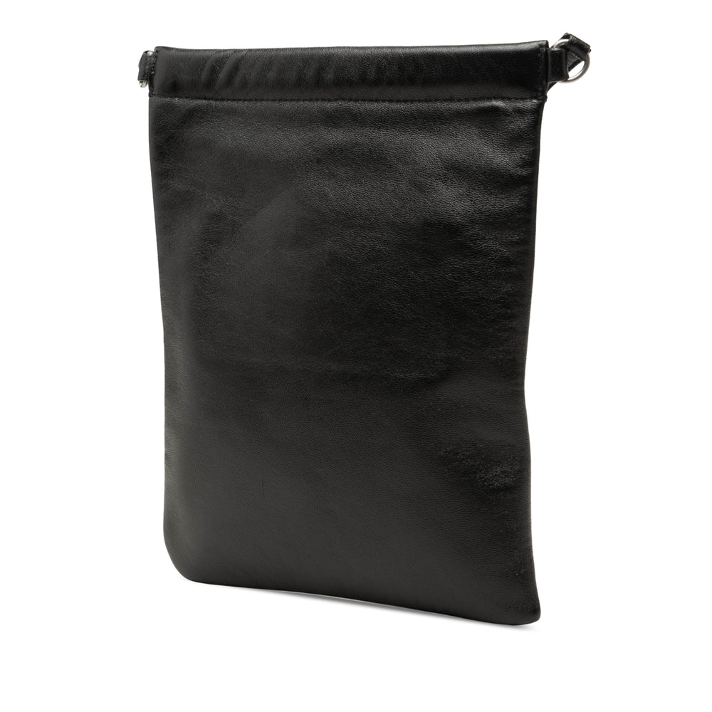Saint Laurent Antiqued Sid Plat Sac Cuir d'agneau Noir – vue 2 – GABY PARIS