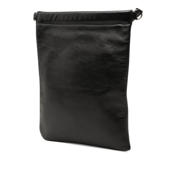Saint Laurent Antiqued Sid Plat Sac Cuir d'agneau Noir – vue 2 – GABY PARIS
