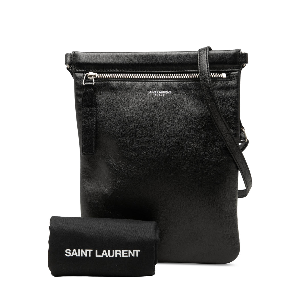 Saint Laurent Antiqued Sid Plat Sac Cuir d'agneau Noir – vue 7 – GABY PARIS
