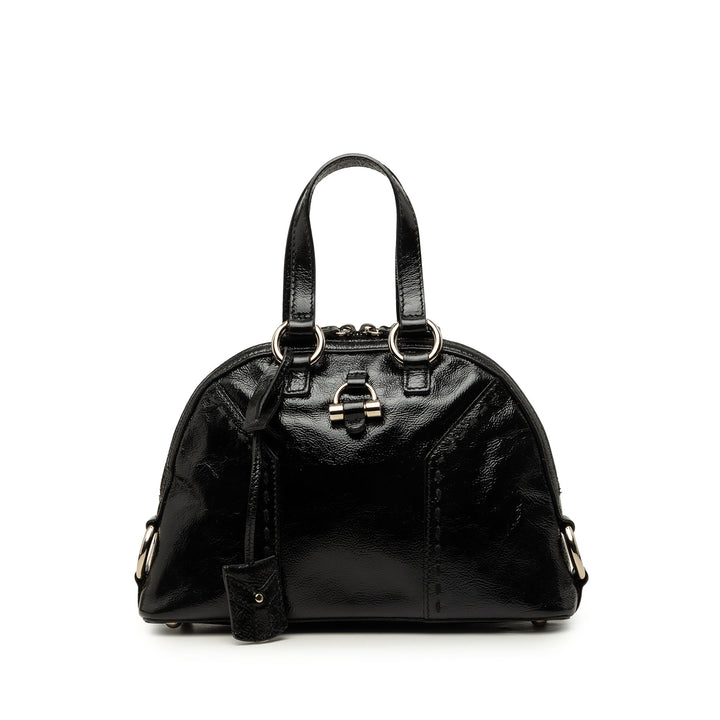 Saint Laurent froissé Muse Sac Mini Noir – vue principale – GABY PARIS