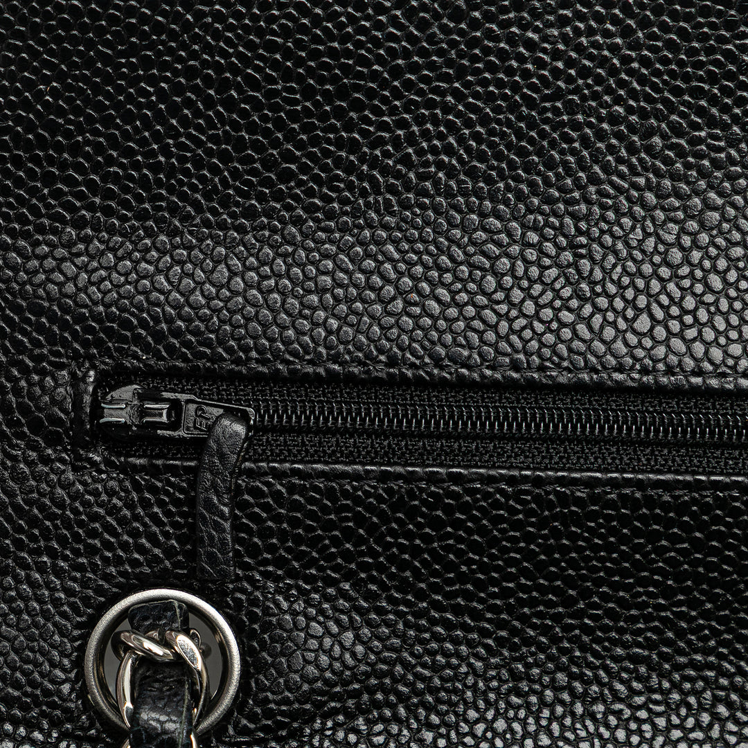 Medium Classic Caviar Double Flap Black - Gaby Paris
