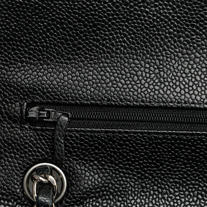 Medium Classic Caviar Double Flap Black - Gaby Paris