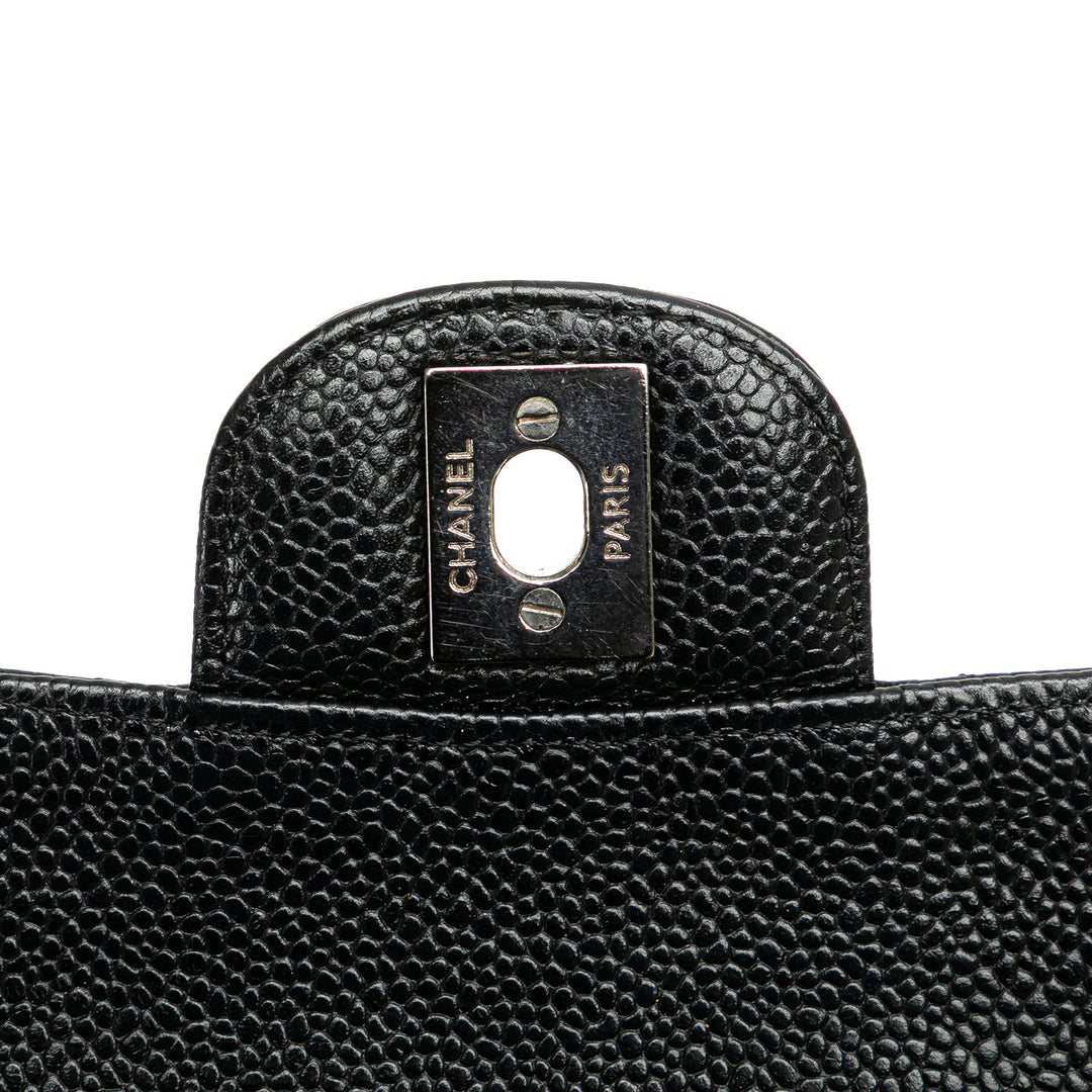Medium Classic Caviar Double Flap Black - Gaby Paris
