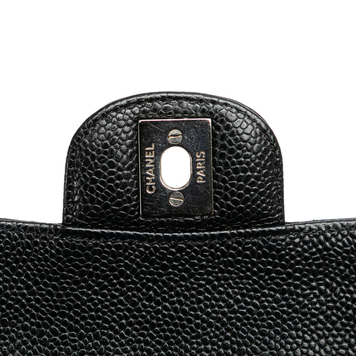 Medium Classic Caviar Double Flap Black - Gaby Paris