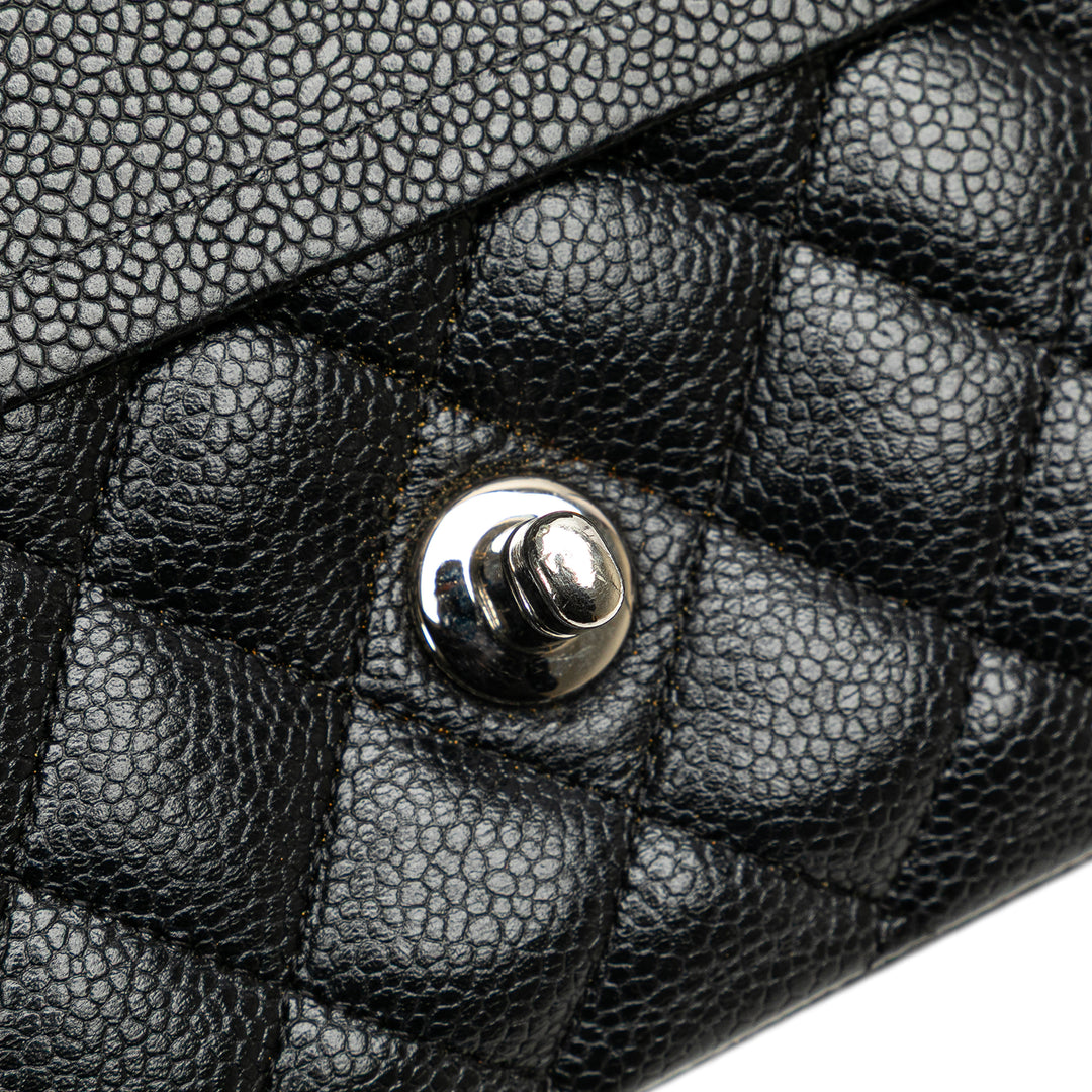 Medium Classic Caviar Double Flap Black - Gaby Paris