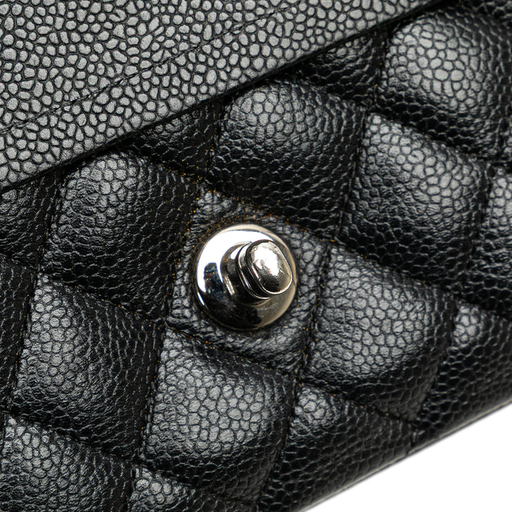 Medium Classic Caviar Double Flap Black - Gaby Paris