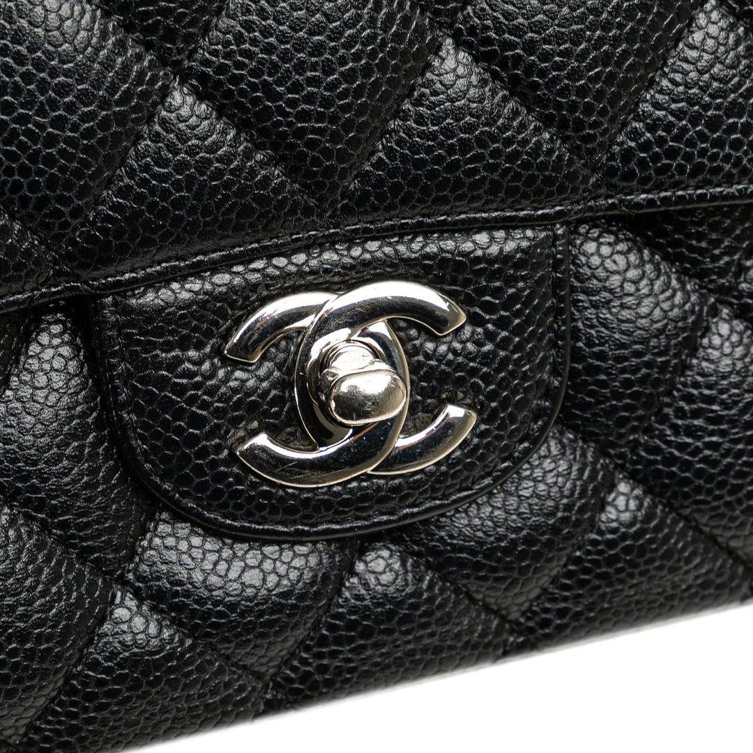 Medium Classic Caviar Double Flap Black - Gaby Paris