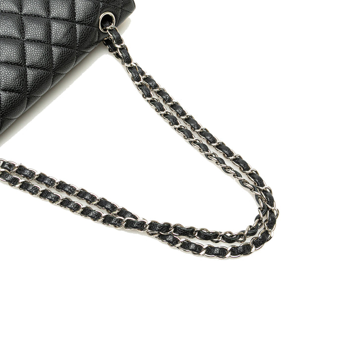 Medium Classic Caviar Double Flap Black - Gaby Paris