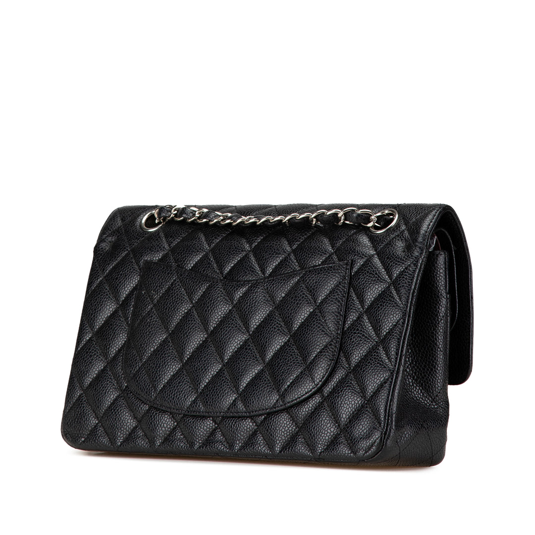Medium Classic Caviar Double Flap Black - Gaby Paris
