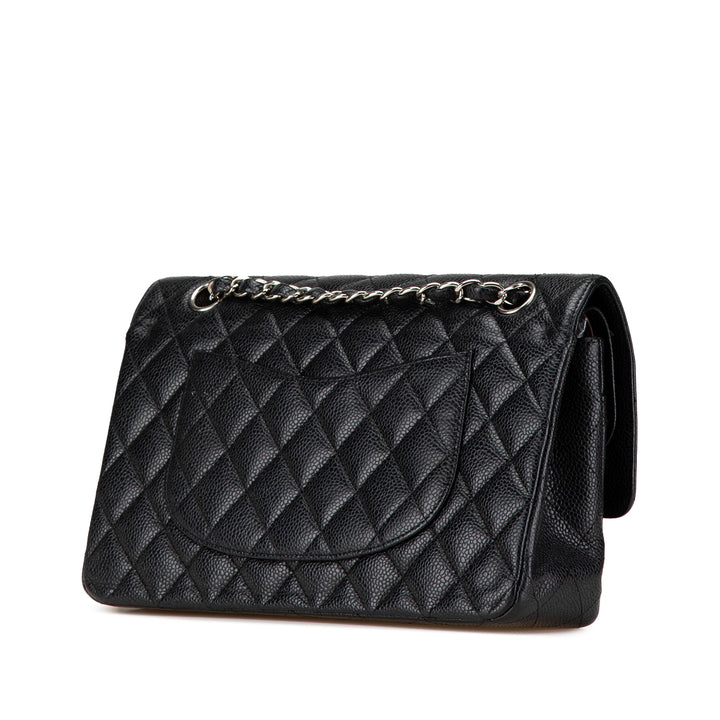 Medium Classic Caviar Double Flap Black - Gaby Paris