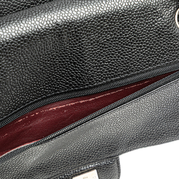 Medium Classic Caviar Double Flap Black - Gaby Paris