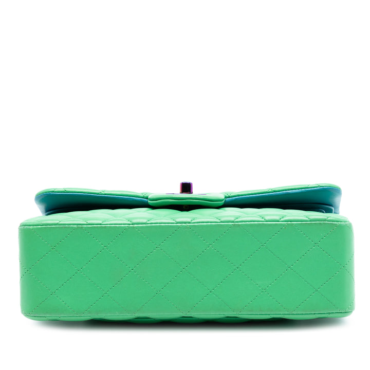 Chanel Small Classic Cuir d’agneau Rainbow Hardware Double rabat