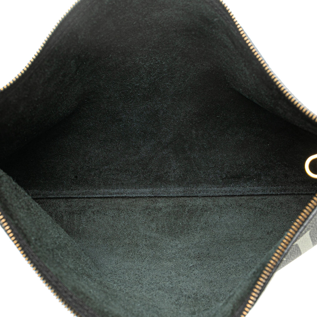 Leather Logo Clutch Bag Black - Gaby Paris