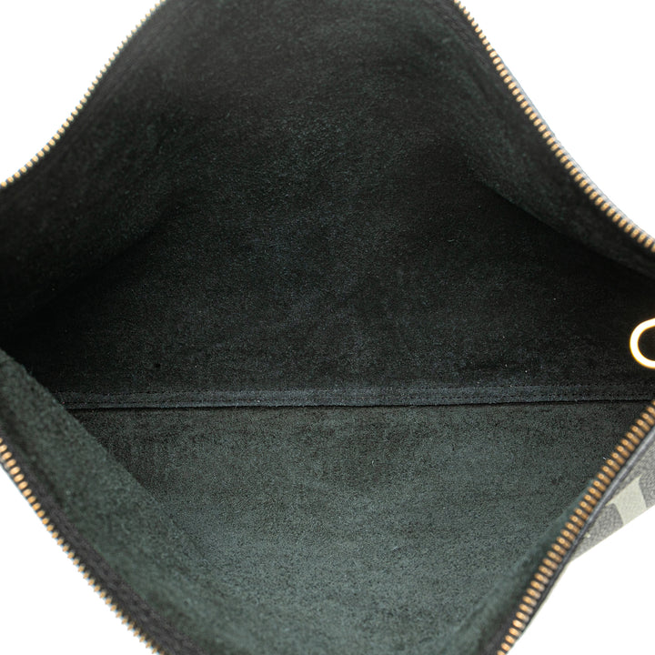 Leather Logo Clutch Bag Black - Gaby Paris