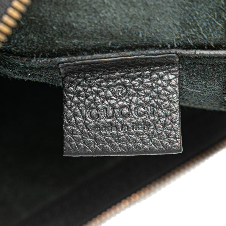 Leather Logo Clutch Bag Black - Gaby Paris