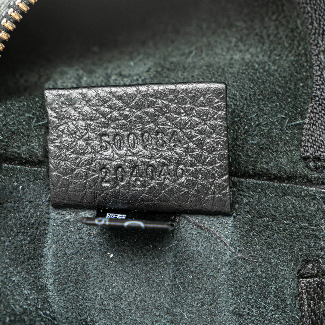 Leather Logo Clutch Bag Black - Gaby Paris
