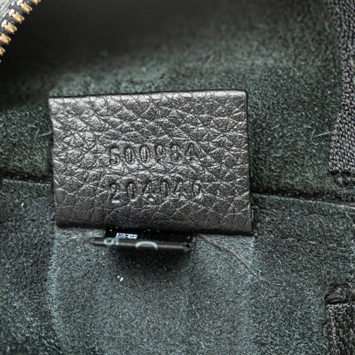 Leather Logo Clutch Bag Black - Gaby Paris