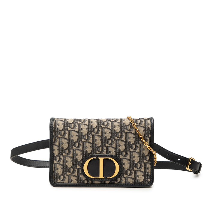 Dior 30 Montaigne 2 in 1 Pochette Oblique Bleu – vue principale – GABY PARIS