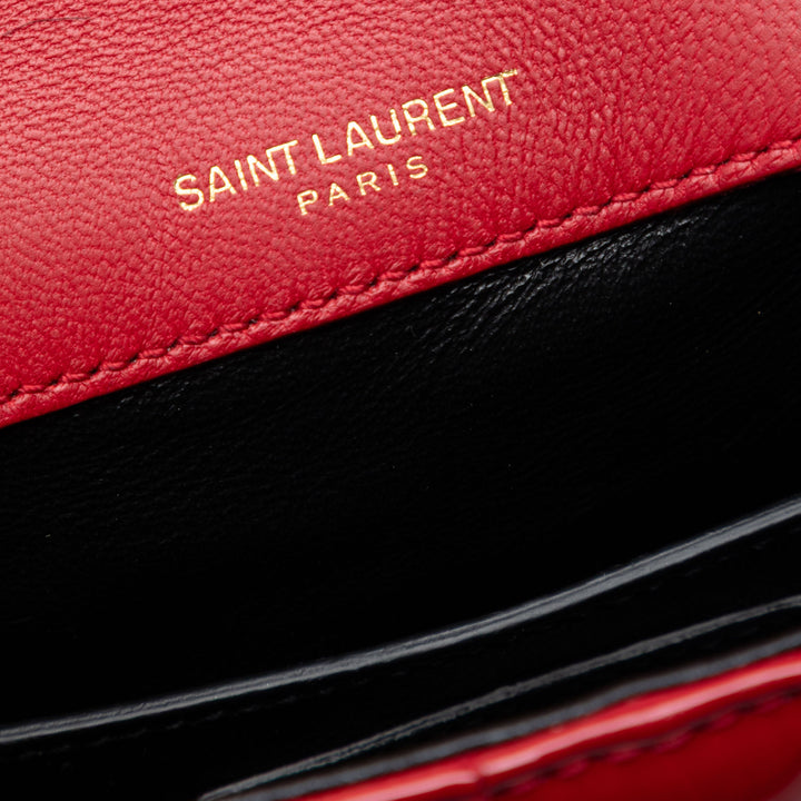 Saint Laurent Small Cuir verni Monogram Vicky Sac à chaîne