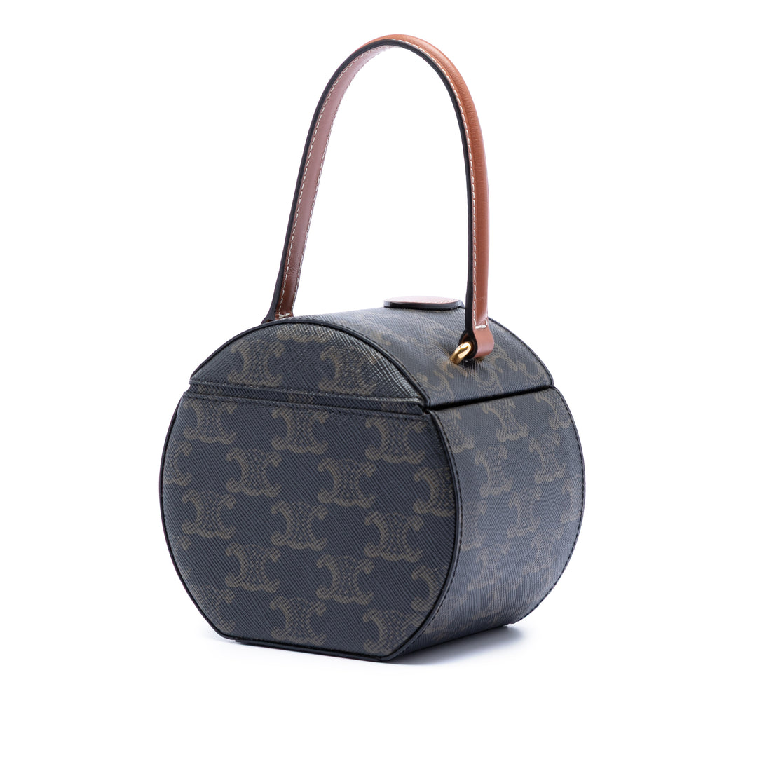 Celine Triomphe Coated Toile Rond Boîte Sac à main