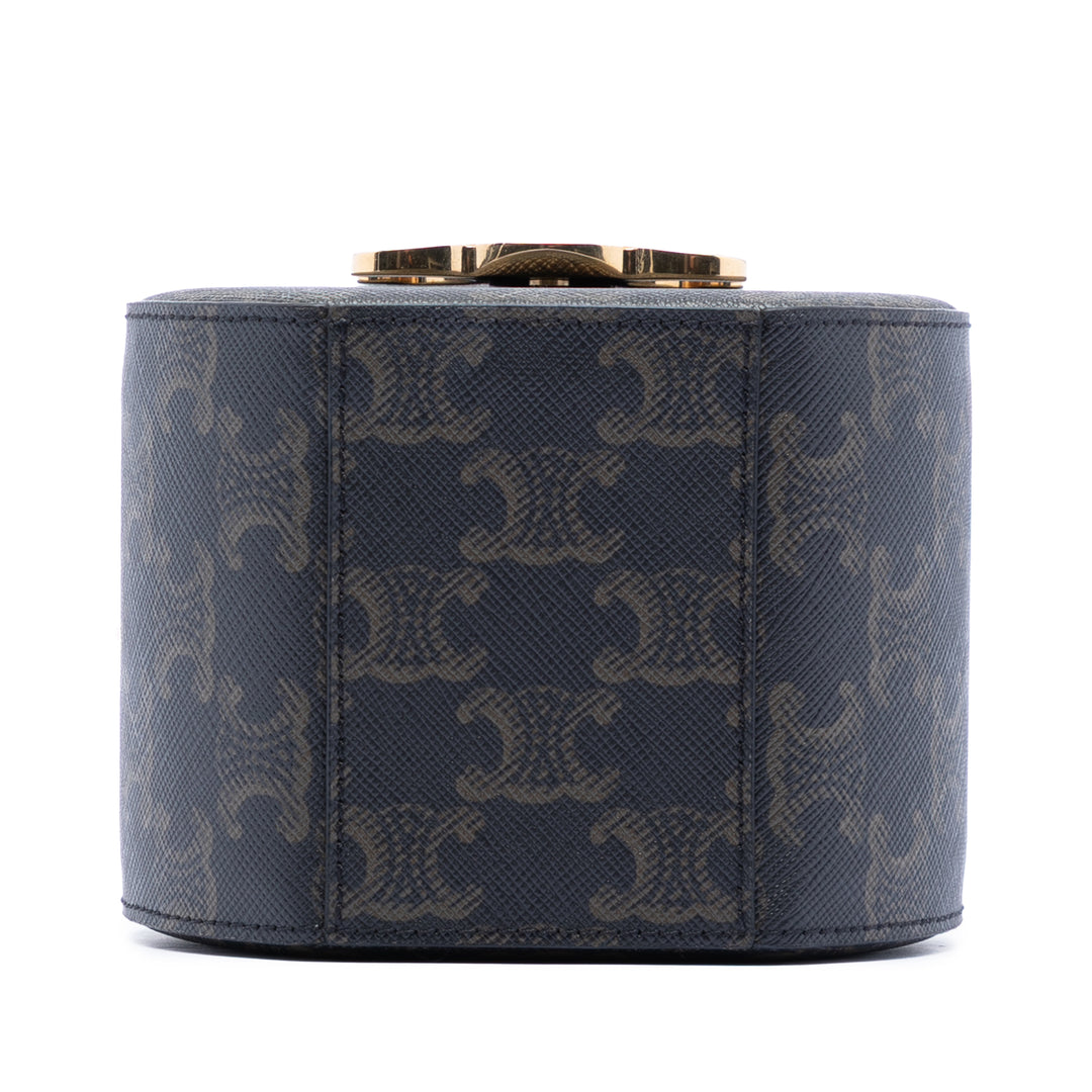 Celine Triomphe Coated Toile Rond Boîte Sac à main