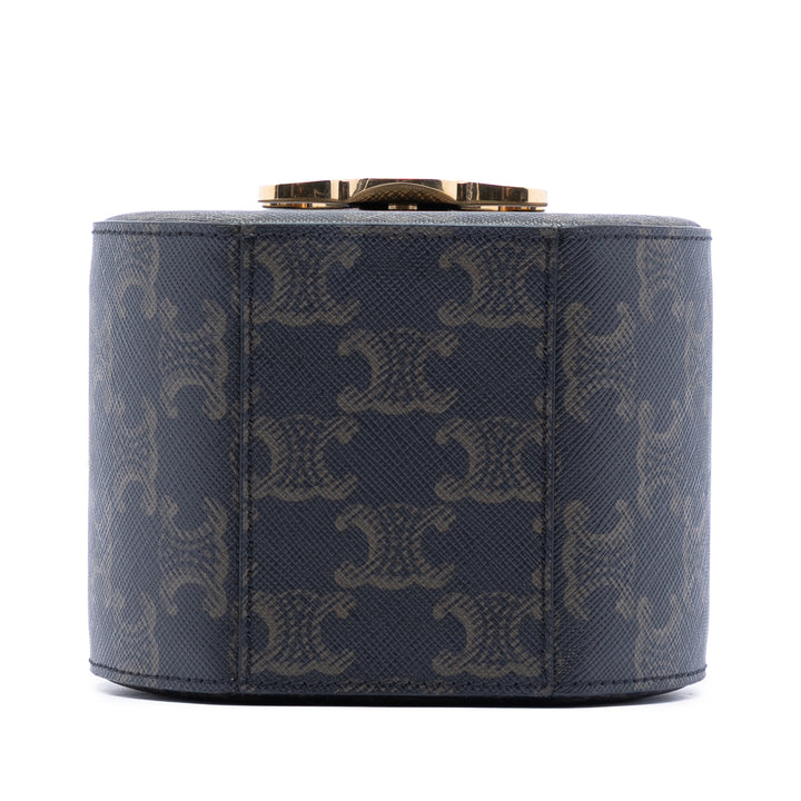 Celine Triomphe Coated Toile Rond Boîte Sac à main