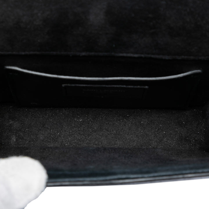 Saint Laurent Small Croc embossé Cuir Monogram Kate Pompon Sac porté croisé
