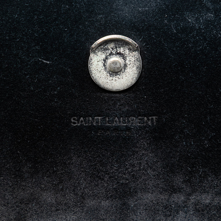 Saint Laurent Small Croc embossé Cuir Monogram Kate Pompon Sac porté croisé