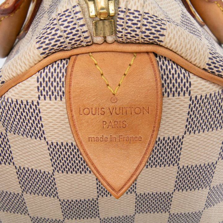 Damier Azur Speedy 30 White - Gaby Paris