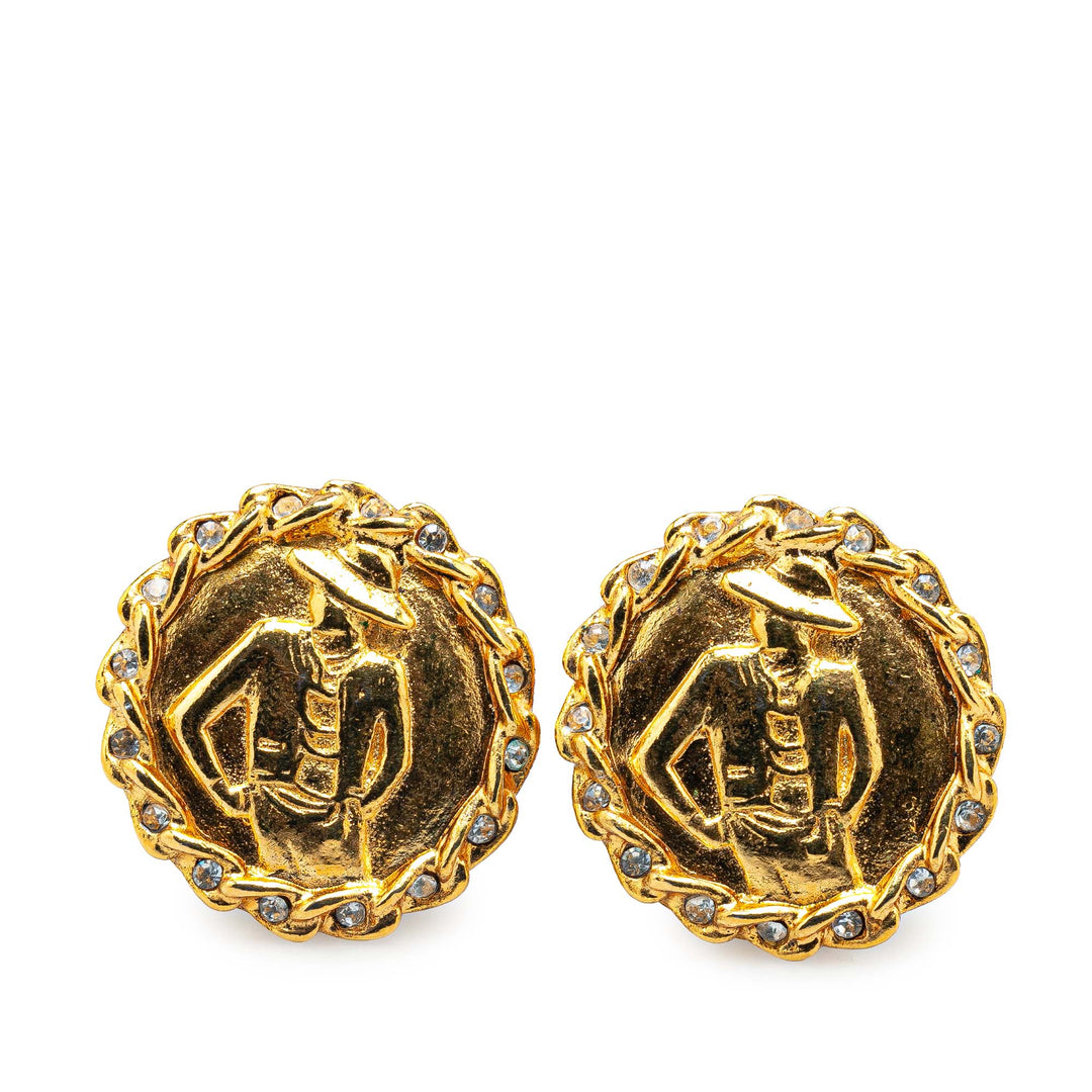 Gold Plated Mademoiselle Clip On Earrings Gold - Gaby Paris