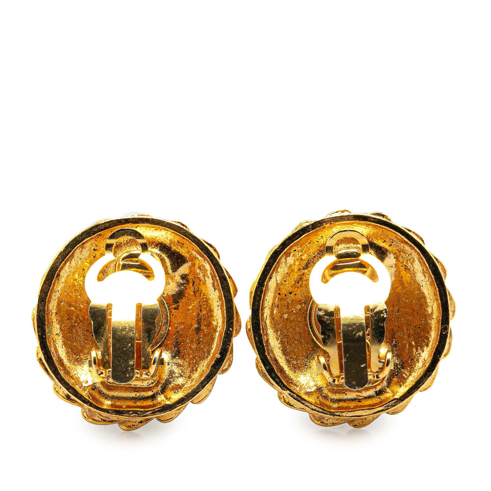 Gold Plated Mademoiselle Clip On Earrings Gold - Gaby Paris