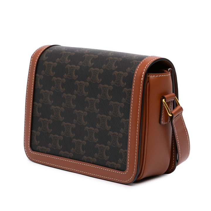 Celine Teen Triomphe Coated Toile et Cuir de veau Triomphe Sac porté croisé