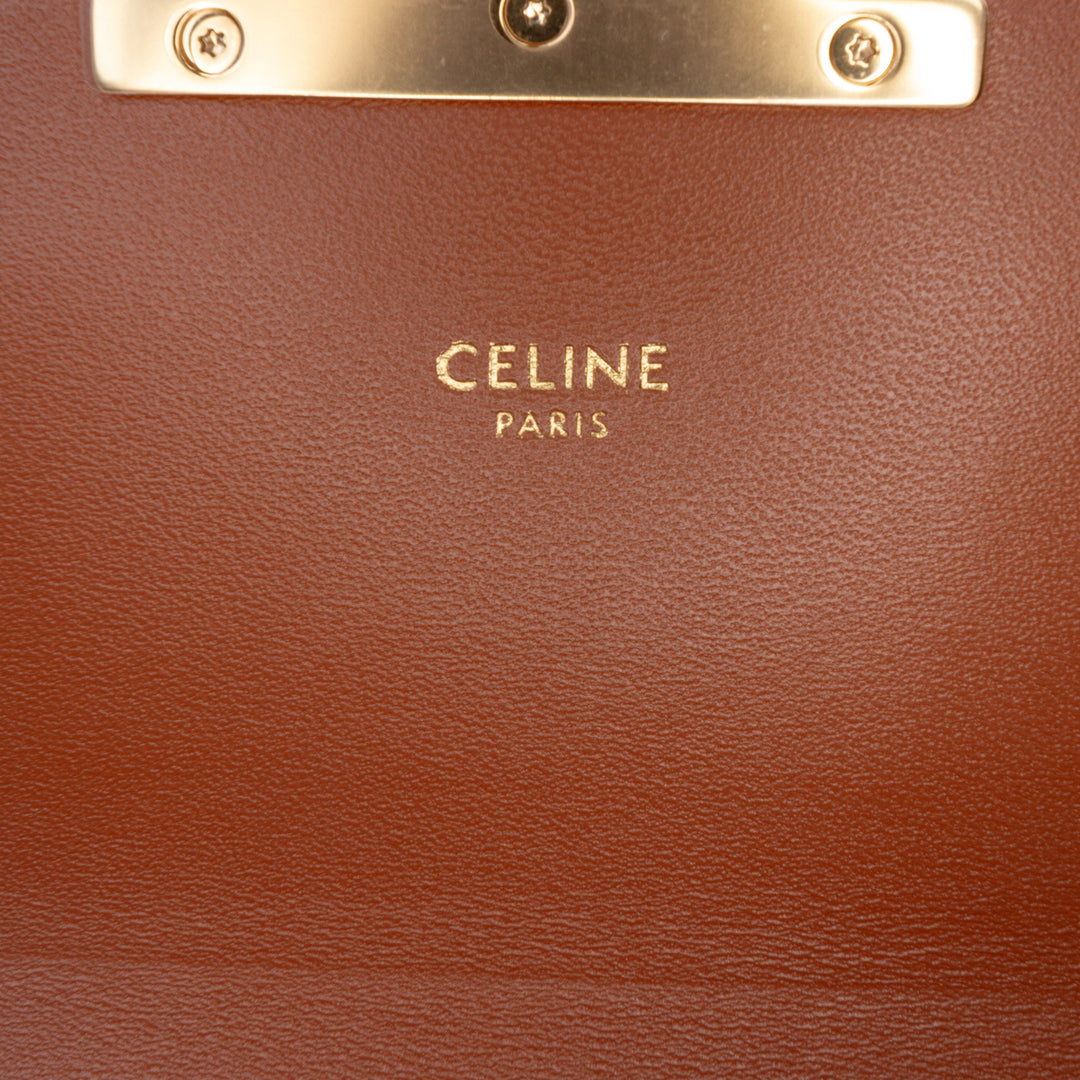 Celine Teen Triomphe Coated Toile et Cuir de veau Triomphe Sac porté croisé