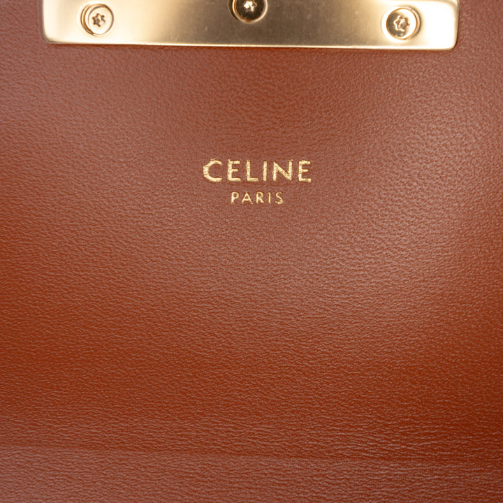 Celine Teen Triomphe Coated Toile et Cuir de veau Triomphe Sac porté croisé