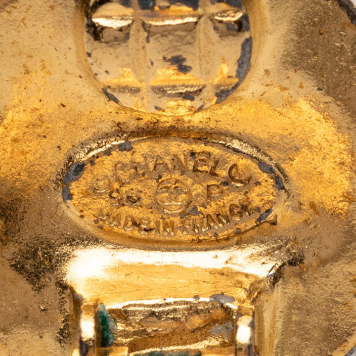 Chanel CC plaqué Rond À clip Boucles d'oreilles Métal