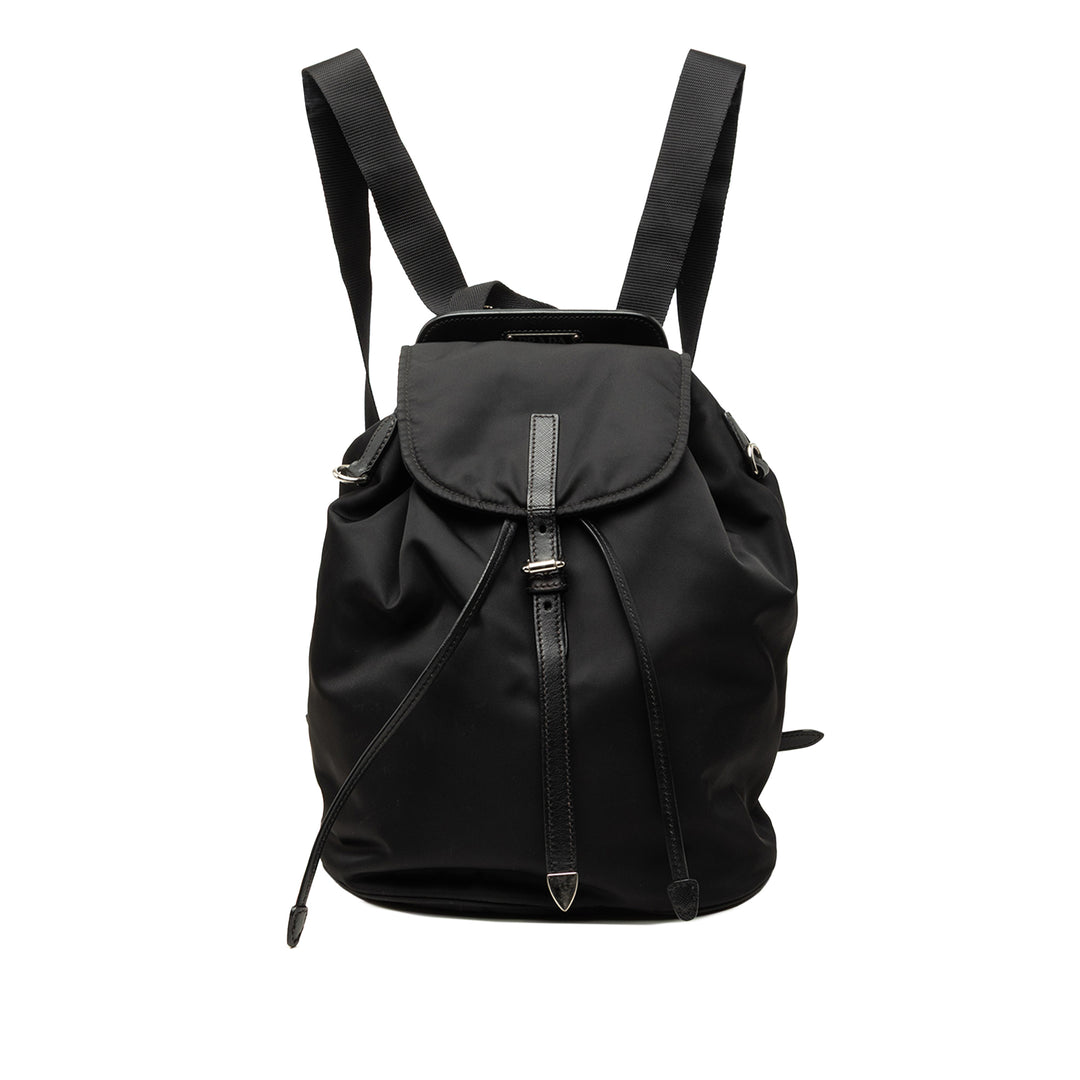 Prada à finitions Sac à dos Saffiano Noir – vue principale – GABY PARIS