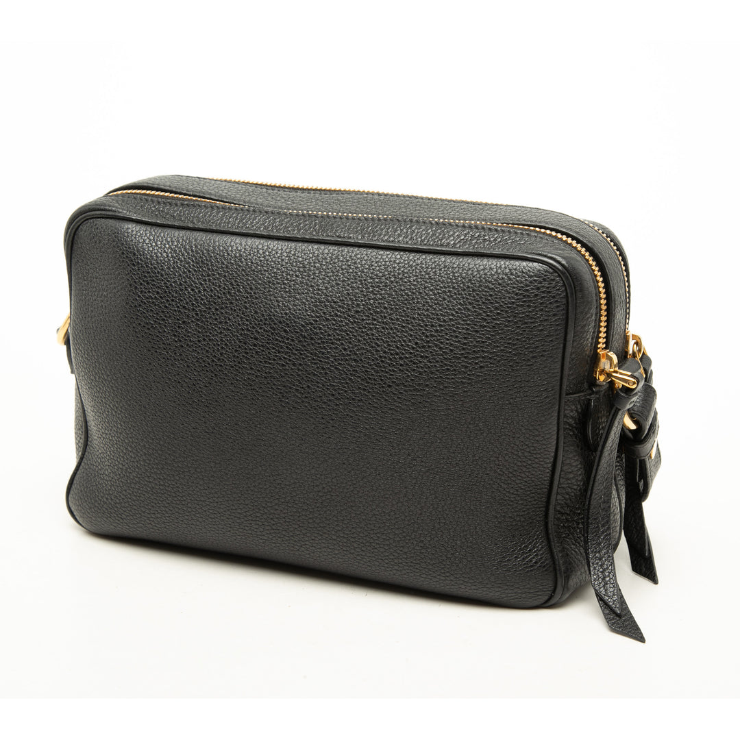 Prada Vitello Phenix Double Zippé Sac caméra Noir – vue 2 – GABY PARIS