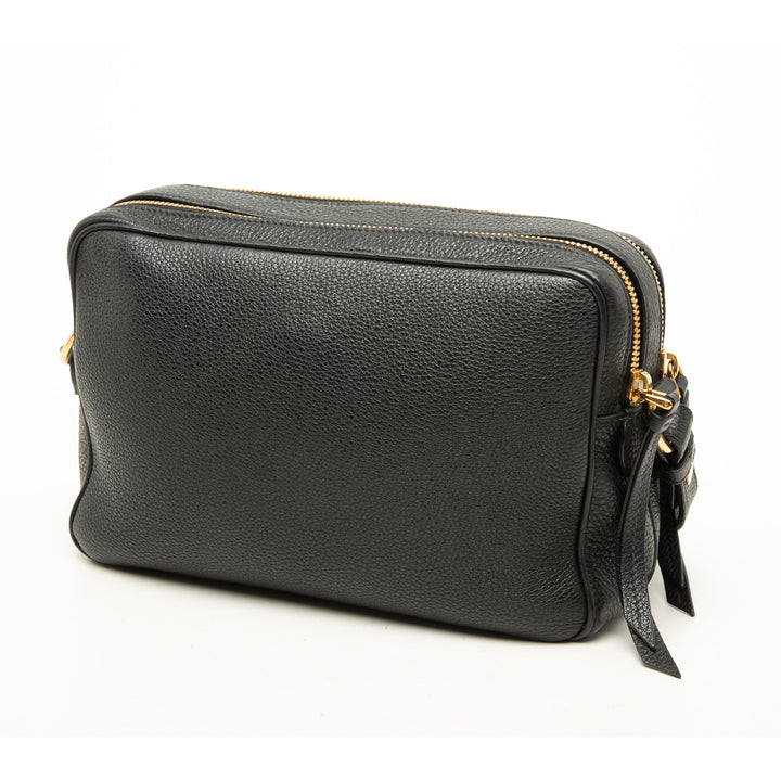 Prada Vitello Phenix Double Zippé Sac caméra Noir – vue 2 – GABY PARIS