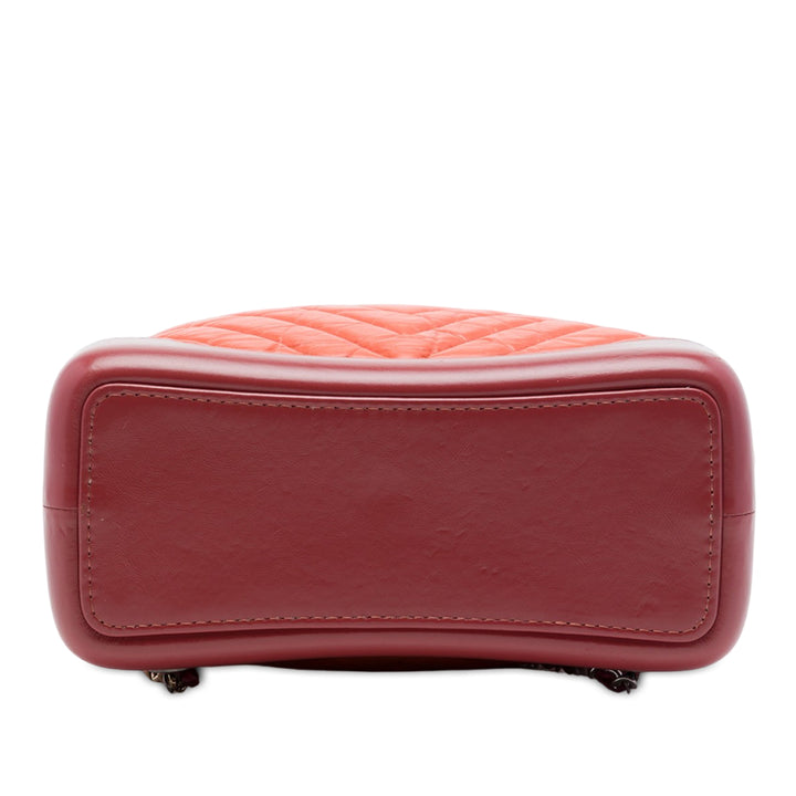 Bicolore Chevron vieilli Gabrielle Sac à dos Petit Cuir de veau Orange