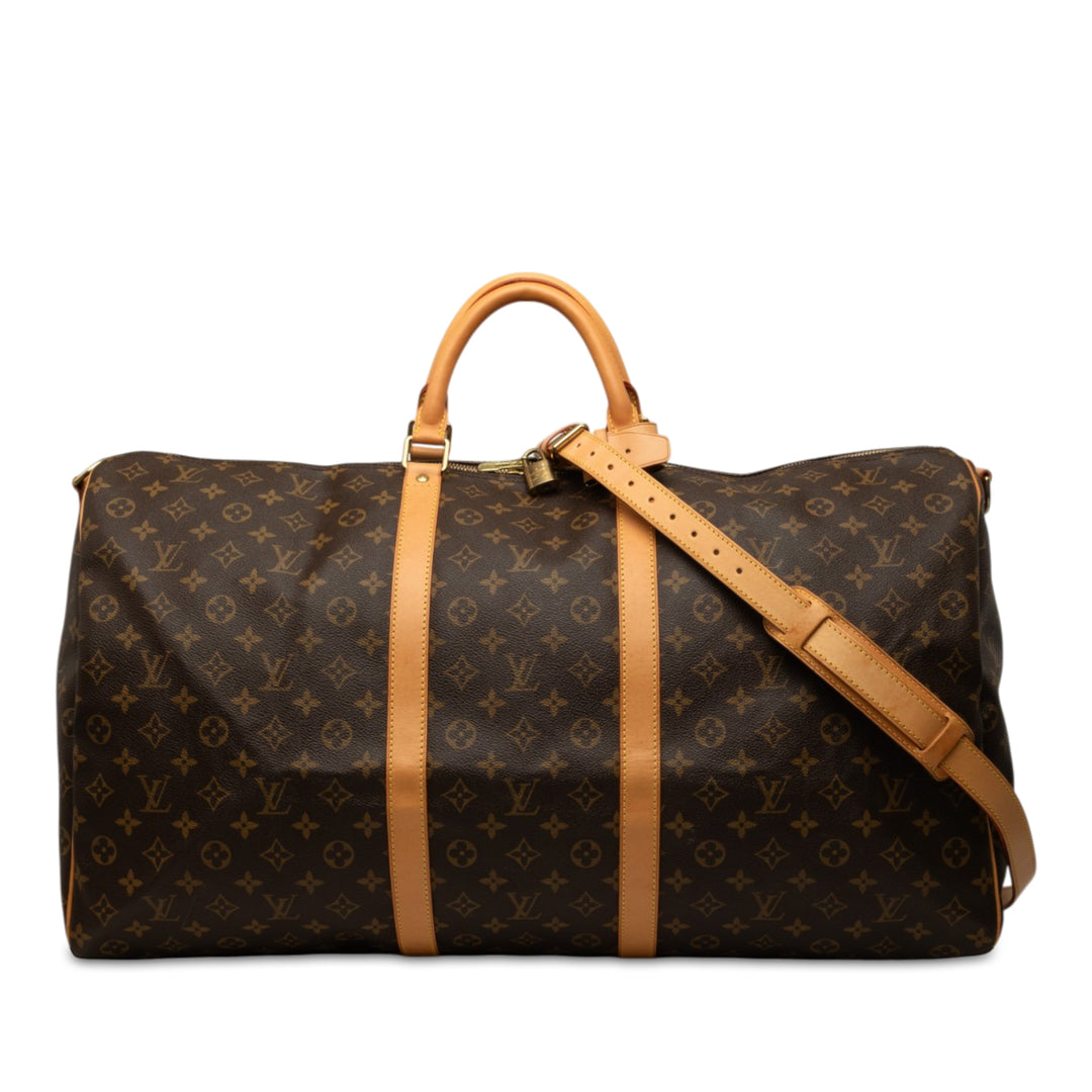 Louis Vuitton Keepall Bandouliere 60 Monogram Marron – vue principale – GABY PARIS