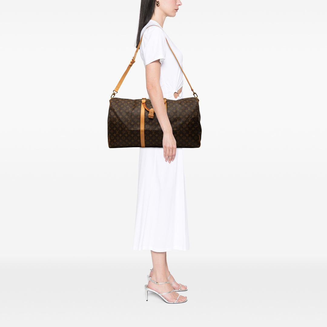 Louis Vuitton Keepall Bandouliere 60 Monogram Marron – vue 8 – GABY PARIS