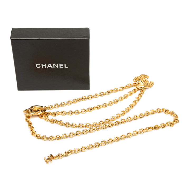 Chanel plaqué Matelassé CC Triple Chain Belt
