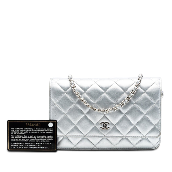 Chanel Classic Metallic Cuir d’agneau Wallet on Chain