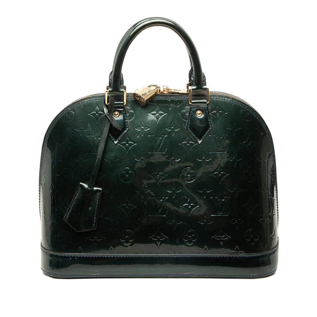 Louis Vuitton Alma PM Cuir verni Monogram Bleu – vue principale – GABY PARIS