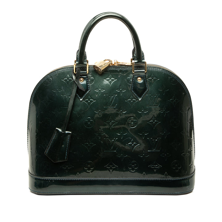 Louis Vuitton Alma PM Cuir verni Monogram Bleu – vue principale – GABY PARIS