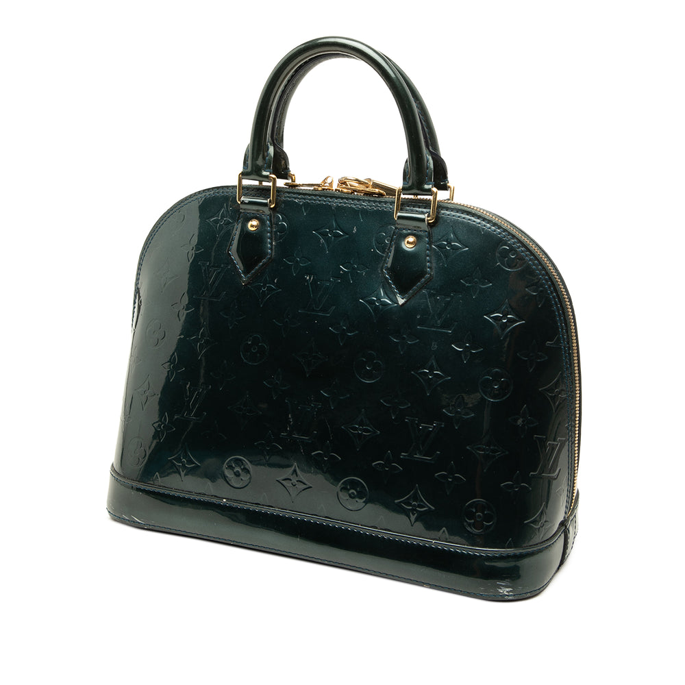Louis Vuitton Alma PM Cuir verni Monogram Bleu – vue 2 – GABY PARIS