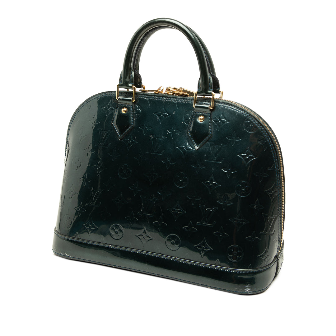 Louis Vuitton Alma PM Cuir verni Monogram Bleu – vue 2 – GABY PARIS
