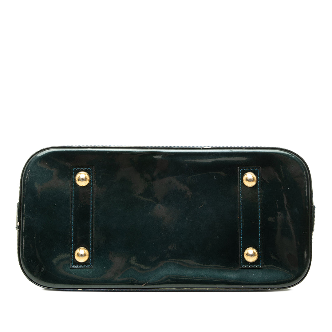 Louis Vuitton Alma PM Cuir verni Monogram Bleu – vue 3 – GABY PARIS