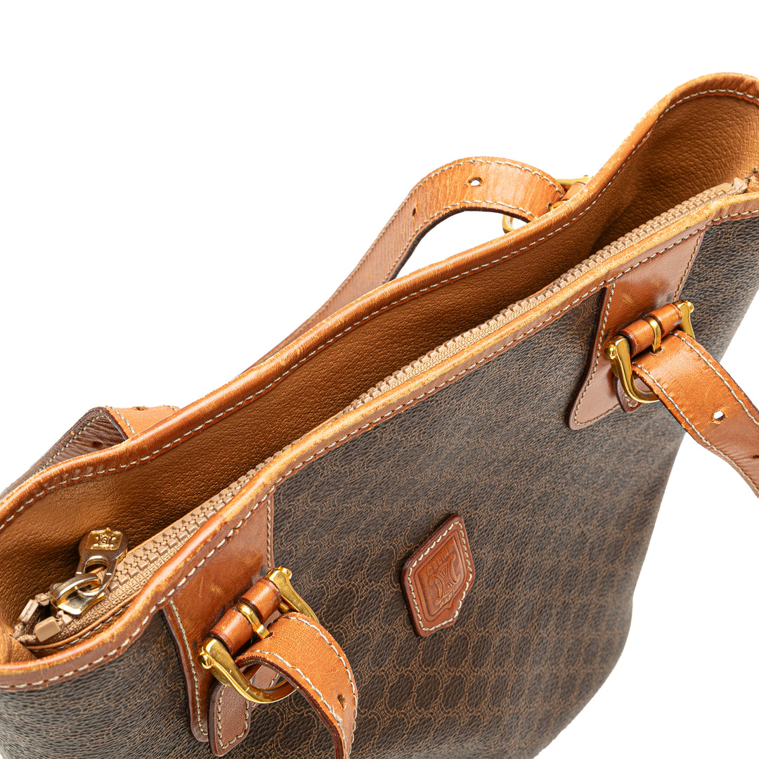 Macadam Coated Canvas Tote Brown - Gaby Paris